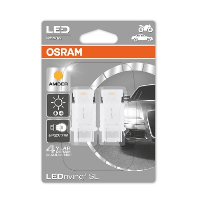 Žárovka OSRAM LEDriving SL - 12V P27/7W 1,9W W2,5x16q 2ks / 3548YE-02B