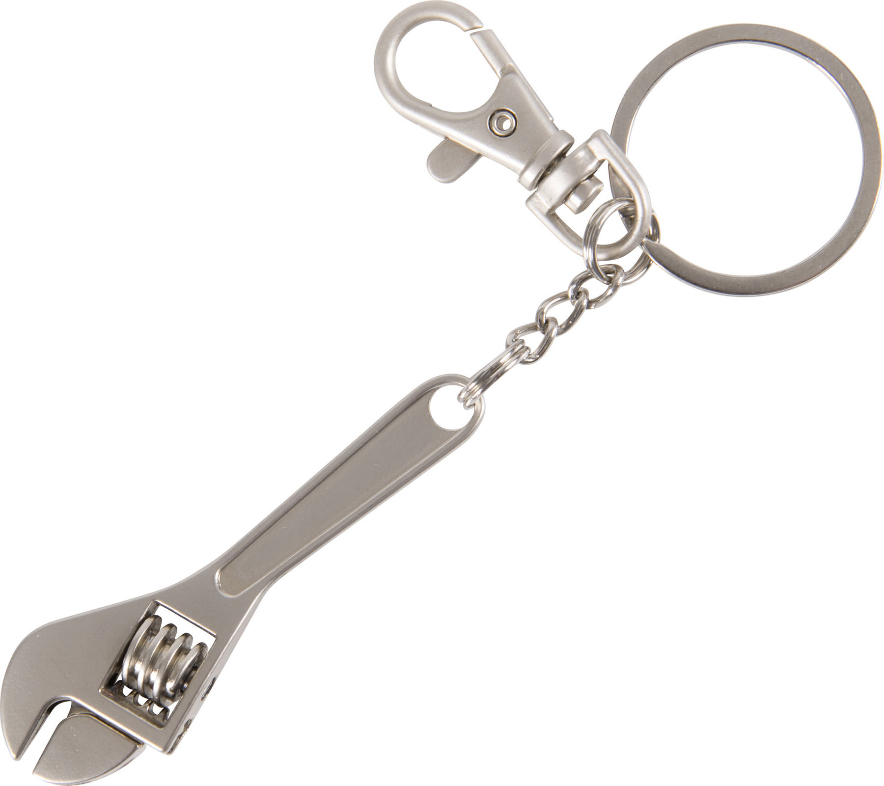 Přívěsek na klíče "Nastavitelný klíč" s mini karabinkou a kroužkem na klíče