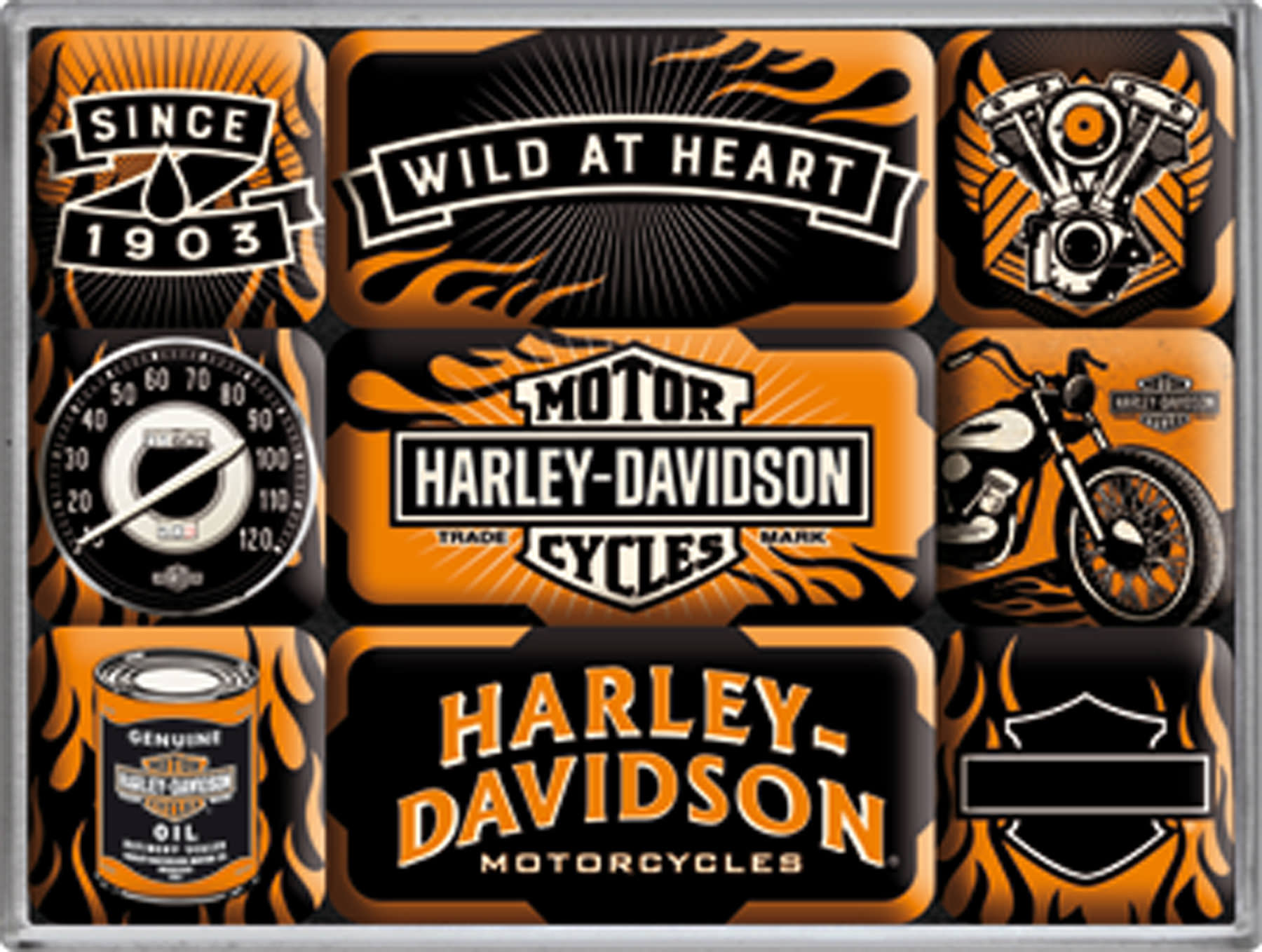Sada magnetů Harley-Davidson "Wild"