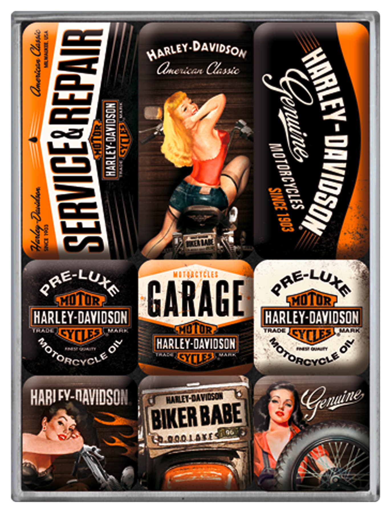 Sada magnetů Harley-Davidson "Garage"
